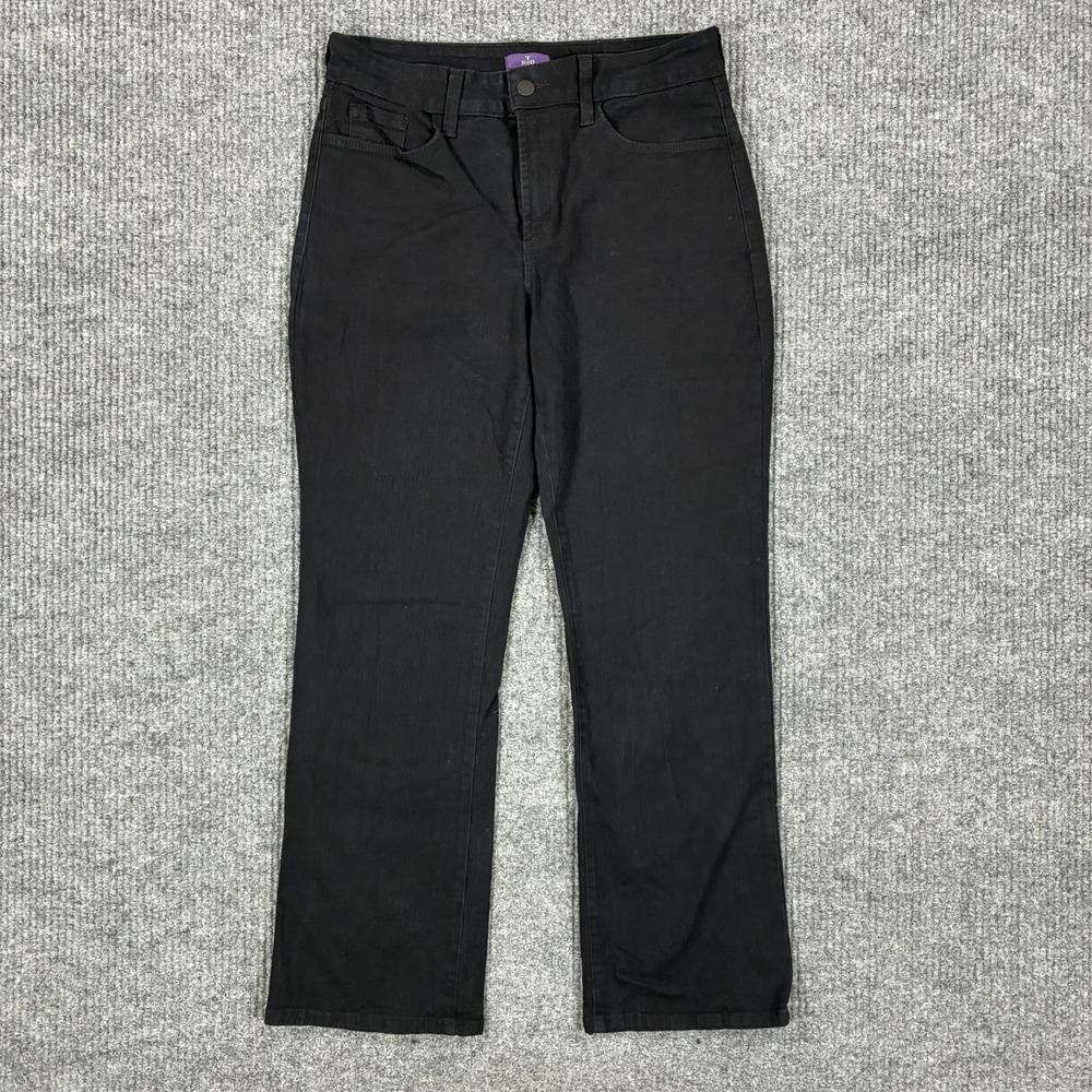 NYDJ Not Your Daughter Jeans Womens Size 8P Black Denim Bootcut Mid Rise